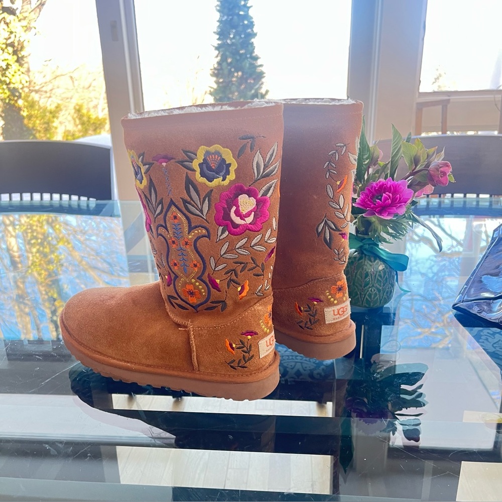 UGG Sheepskin Lined Juliette Embroidered Boots